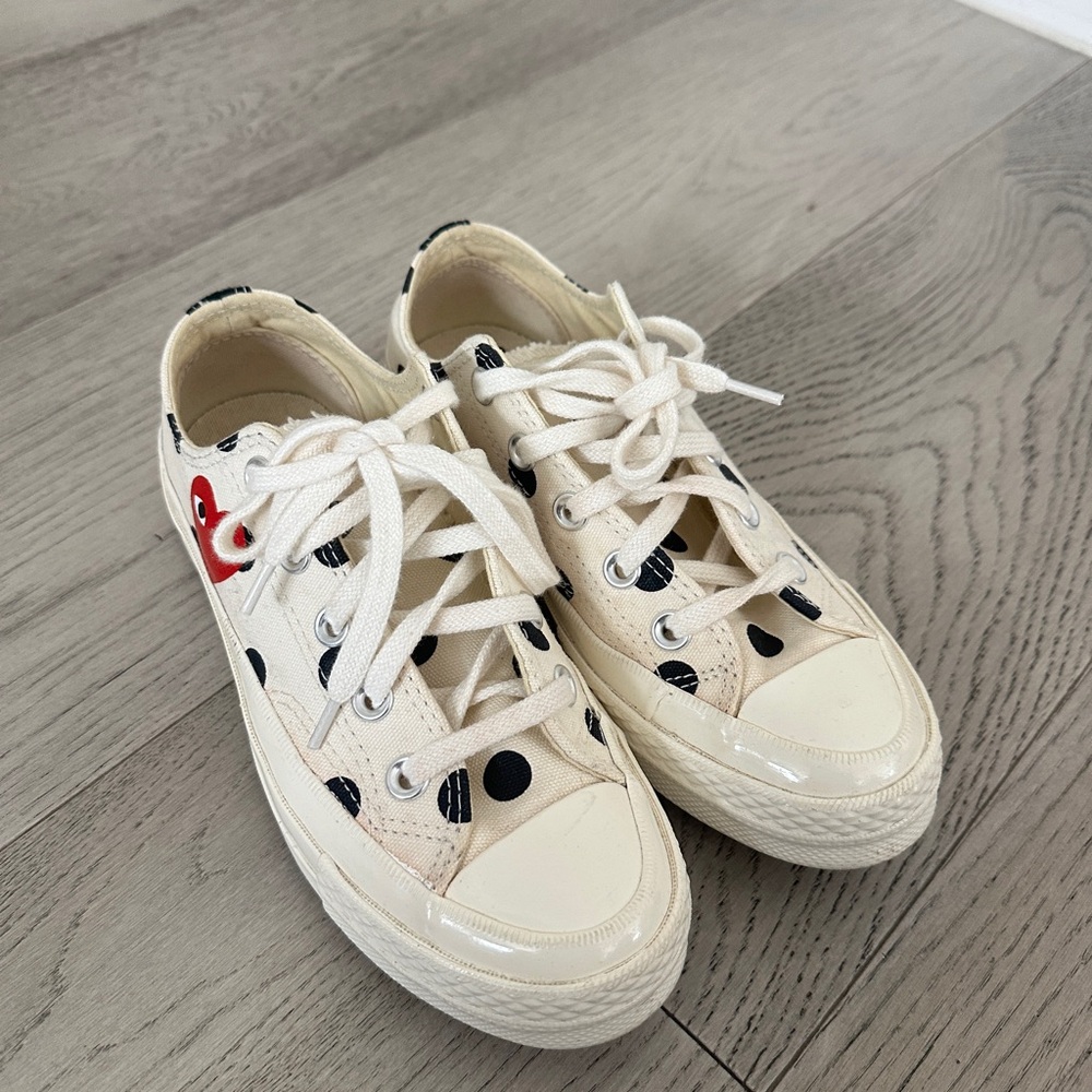 Play Comme Des Garçons Converse Sneakers with Red Heart
